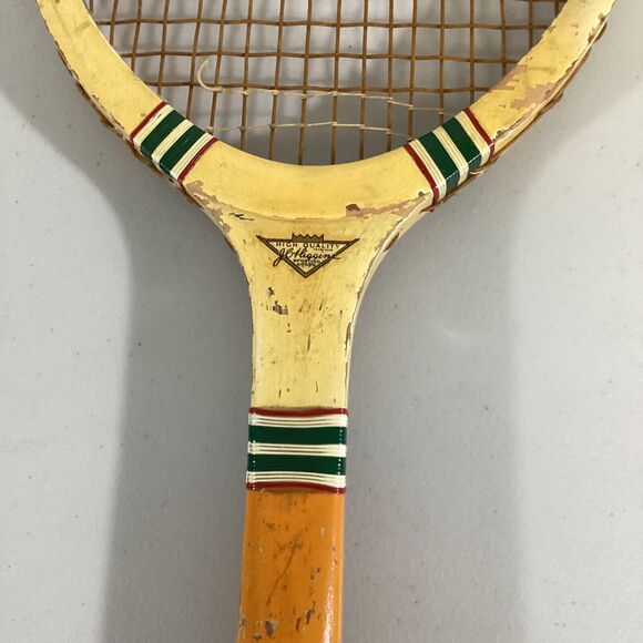 Vintage JC Higgins Mohawk Wooden Tennis Racket Racquet With Checkered Case - Picture 8 of 12